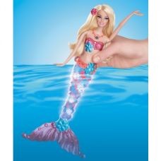 Barbie - mořská panna svítící (se svítící ploutví) BLOND - 4147