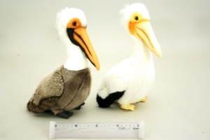 Plyšový pelikán - hnědobílý