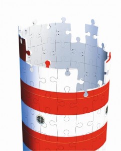 3D budovy - Maják v příboji - trojrozměrné Puzzle - 4536
