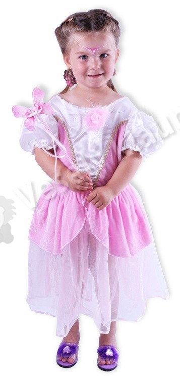 Karnevalový kostým - princezna bílo- růžová - 4565