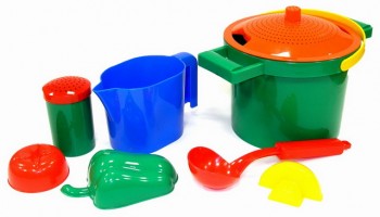 Dětské nádobí: Pískový set k vaření,  8 dílů