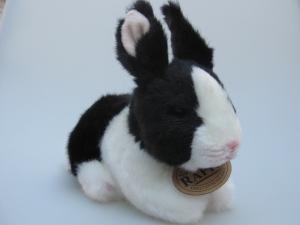 Malý plyšový králík 16 cm - černo-bílý