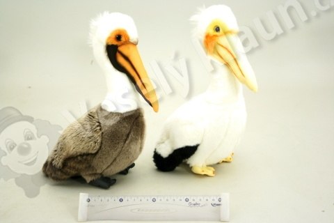 Plyšový pelikán - hnědobílý - 008933