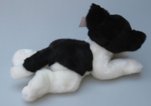 Plyšová kočka 30 cm, černobílá - 009081
