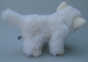 Plyšová kočka bílá stojící - 009101